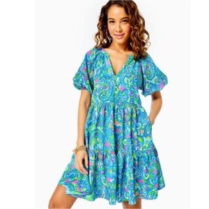 Lilly Pulitzer Shannon Short Sleeve Dress Seabreeze
Blue Hey Gull Friend Small